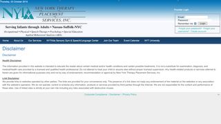 
                            6. Disclaimer | NY Therapy Placement Services, Inc. - nytps