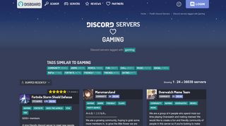 
                            1. Discord servers tagged with gaming | DISBOARD