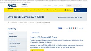
                            5. Discounts - EB Games - RACQ