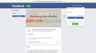 
                            7. Discretionary Grant Deadline: Cycle 2 - Facebook