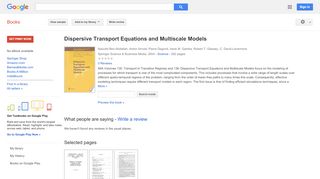 
                            9. Dispersive Transport Equations and Multiscale Models