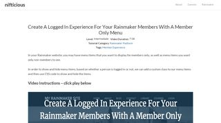 
                            7. Display Menu Items For Members Only In Rainmaker - nifticious