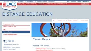 
                            4. Distance Education - Canvas Basics - Los Angeles City College