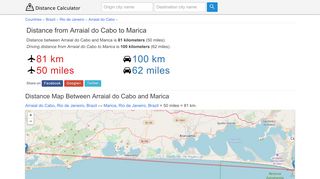 
                            5. Distance from Arraial do Cabo to Marica