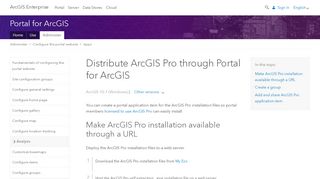 
                            4. Distribute ArcGIS Pro through Portal for ArcGIS - ArcGIS Enterprise