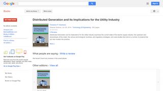 
                            8. Distributed Generation and its Implications for the Utility Industry