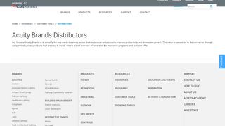 
                            1. Distributors | Customer Tools | Acuity Brands