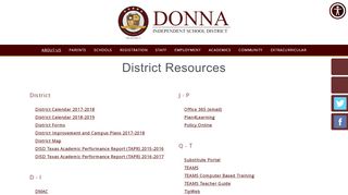 
                            8. District Resources - Donna ISD