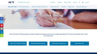 
                            3. District Testing | The ACT for K-12 Professionals | ACT