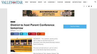 
                            6. District to host Parent Conference tomorrow - Valley Morning Star