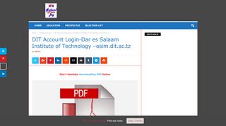 
                            9. DIT Account Login-Dar es Salaam Institute of Technology ...