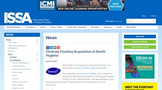 
                            5. Diversey Finalizes Acquisition of Zenith Hygiene - News | ISSA › Media