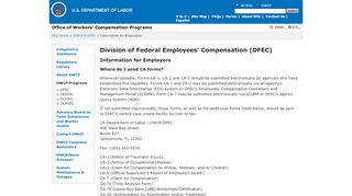 
                            8. Division of Federal Employees' Compensation (DFEC)