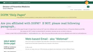 
                            2. Division of Preventive Medicine - Web-based Email - UAB