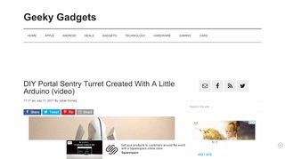 
                            6. DIY Portal Sentry Turret Created With A Little Arduino (video ...