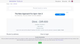 
                            2. Dlink DIR-600 Default Router Login and Password