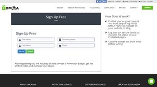 
                            6. DMCA Protection - FREE Registration