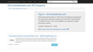 
                            7. Dmvcheatsheets.com All Coupons