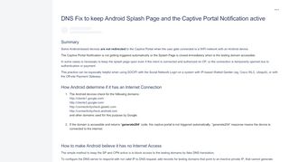 
                            9. DNS Workaround to keep Android Splash Page and the Captive Portal ...