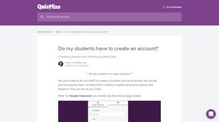 
                            7. Do my students have to create an account? | Quizalize Help ...