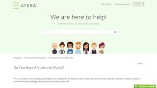 
                            6. Do you have a Customer Portal? – Atera Support