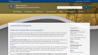 
                            2. DOA VendorNet & eSupplier - Wisconsin Department of Administration