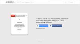 
                            9. (DOC) A MODEL OF AN ONLINE STUDENT ADMISSION SYSTEM ...