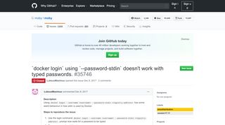 
                            2. `docker login` using `--password-stdin` doesn't work with typed ...