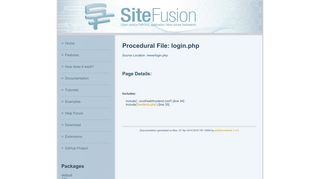 
                            2. Docs for page login.php - SiteFusion