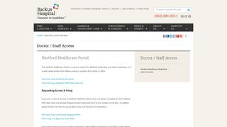 
                            3. Doctor / Staff Access | The William W. Backus Hospital