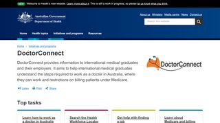 
                            9. DoctorConnect | Australian Government Department of Health