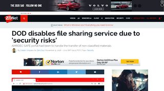 
                            8. DOD disables file sharing service due to 'security risks ...