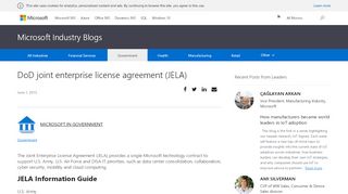 
                            7. DoD joint enterprise license agreement (JELA) - Microsoft Industry Blogs