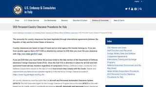 
                            4. DOD Personnel Country Clearance Procedures for Italy | U.S. ...