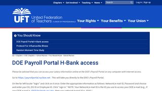 
                            9. DOE Payroll Portal H-Bank access - uft.org