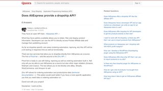 
                            7. Does AliExpress provide a dropship API? - Quora