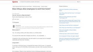 
                            8. Does Infosys allow employees to work from home? - Quora