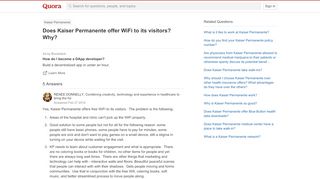 
                            2. Does Kaiser Permanente offer WiFi to its visitors? …