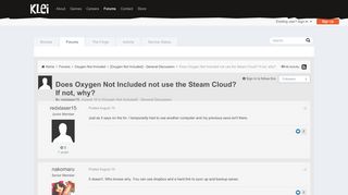 
                            8. Does Oxygen Not Included not use the Steam Cloud? If not ...