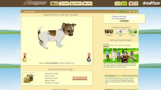 
                            6. Dog game to adopt a virtual dog: Dogzer