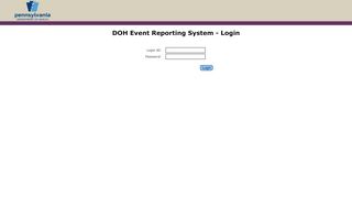 
                            5. DOH Event Reporting System - Login - PA.gov