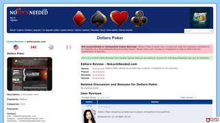 
                            8. Dollaro Poker Bonus Codes and Review by NoLuckNeeded.com