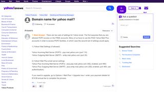 
                            9. domain name for yahoo mail? | Yahoo Answers