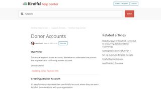 
                            1. Donor Accounts – Kindful Help Center