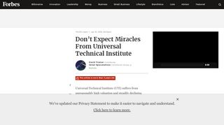 
                            4. Don't Expect Miracles From Universal Technical Institute