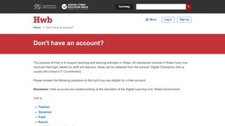 
                            7. Don't have an account? - Hwb