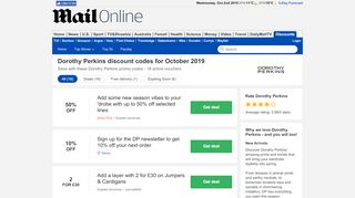 
                            9. Dorothy Perkins discount code: 20% OFF in August | Daily Mail