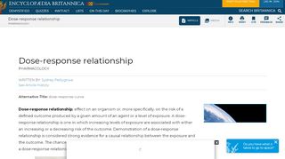 
                            4. Dose-response relationship | pharmacology | Britannica.com