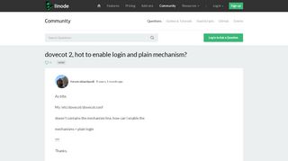 
                            5. dovecot 2, hot to enable login and plain mechanism? | Linode Questions