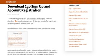 
                            6. Download 2go: Full Account Registration and Sign Up - Awajis